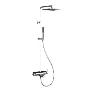 Душевая стойка Teska Mira DK3702C с изливом, черное стекло