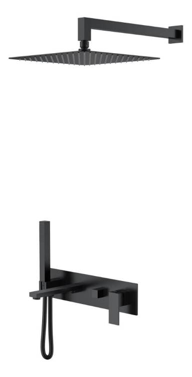 Душевой комплект Boheme Qubic 474-B Matt Black