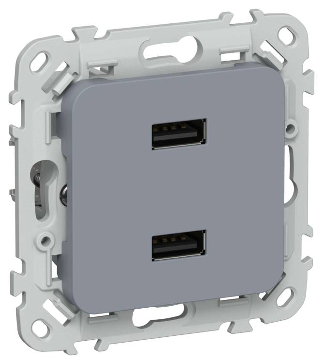 Розетка USB type A+A IEK Flite FI-U21-D31-K35 маренго