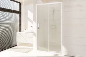 Душевая дверь в нишу Royal Bath Accord RB110HS-C профиль белый, стекло матовое, 110x200