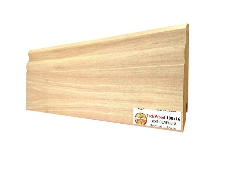 Плинтус МДФ TeckWood цветной Дуб Беленый (White Oak) 2150х100х16