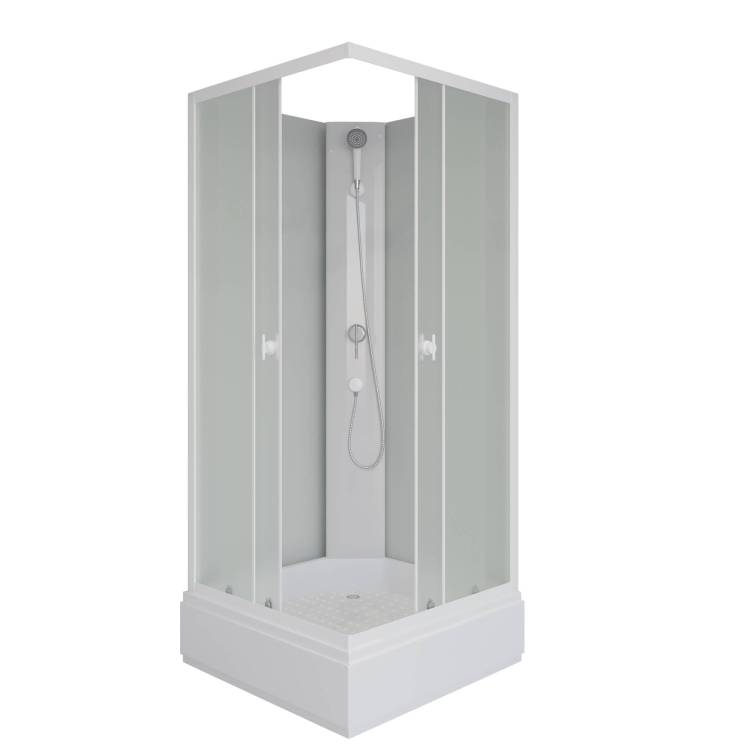 Душевая кабина Niagara Promo P80/26Q/MT/BK профиль белый, стекло матовое, 80x80x200