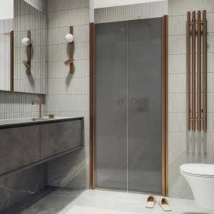 Душевая дверь в нишу MaybahGlass MGD-444-2 профиль бронза, стекло графит матовый, 1980x990