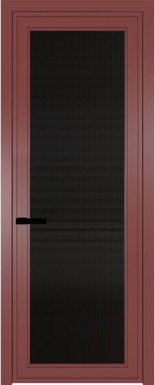 Межкомнатная дверь Profil Doors 1 AGP цвет профиля Красный антрацит, стекло безопасное 6 мм мору черный 800x2000