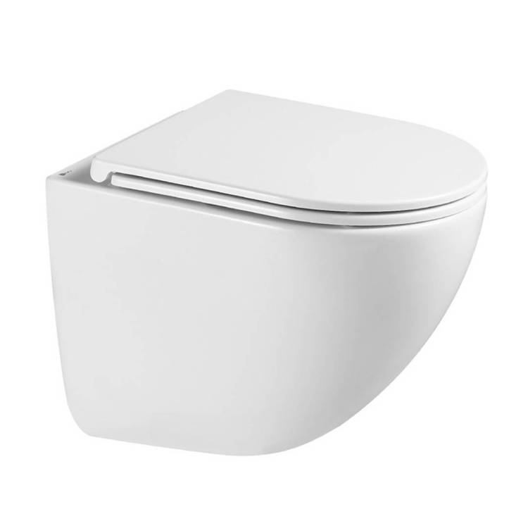 Унитаз подвесной Lemark Glazer 9614003 безободковый, с  микролифтом, белый глянец