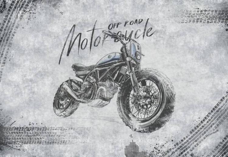 3D Фотообои Artegrafico «Стильный байк» PD-006 песок