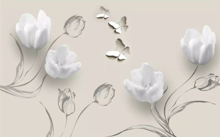 3D Фотообои Artegrafico «Ожившие тюльпаны» FANT-023 песок