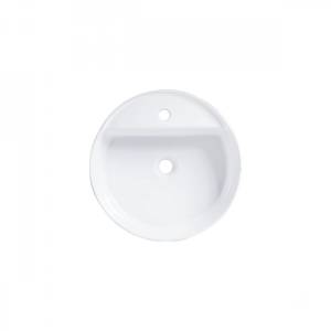 Раковина накладная Bravat Affability C22284W-1-ENG с отверстием под смеситель белая круглая 459x150мм