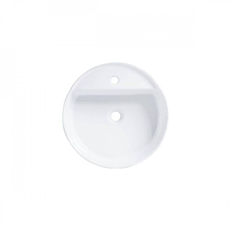 Раковина накладная Bravat Affability C22284W-1-ENG с отверстием под смеситель белая круглая 459x150мм