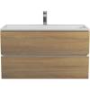 Тумба с раковиной Uperwood Barsa 29830205648 подвесная, белая, дуб сонома, 90 см
