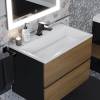 Тумба с раковиной Uperwood Barsa 293020547 подвесная, черная, дуб сонома, 70 см фото 4