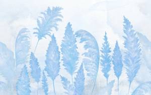 3D Фотообои Artegrafico «Акварельные колосья в синих тонах» NJ-038 акварель