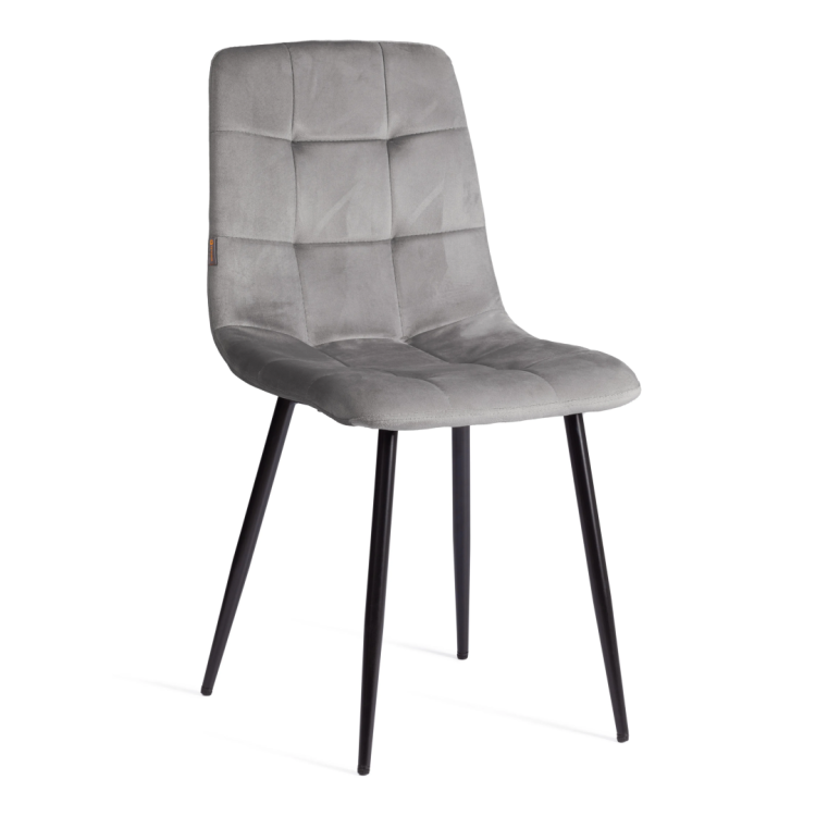 Стул Tetchair Chilly (mod. JSC-220) 21495 велюр/металл, dark grey (темно-серый) HLR24/черный