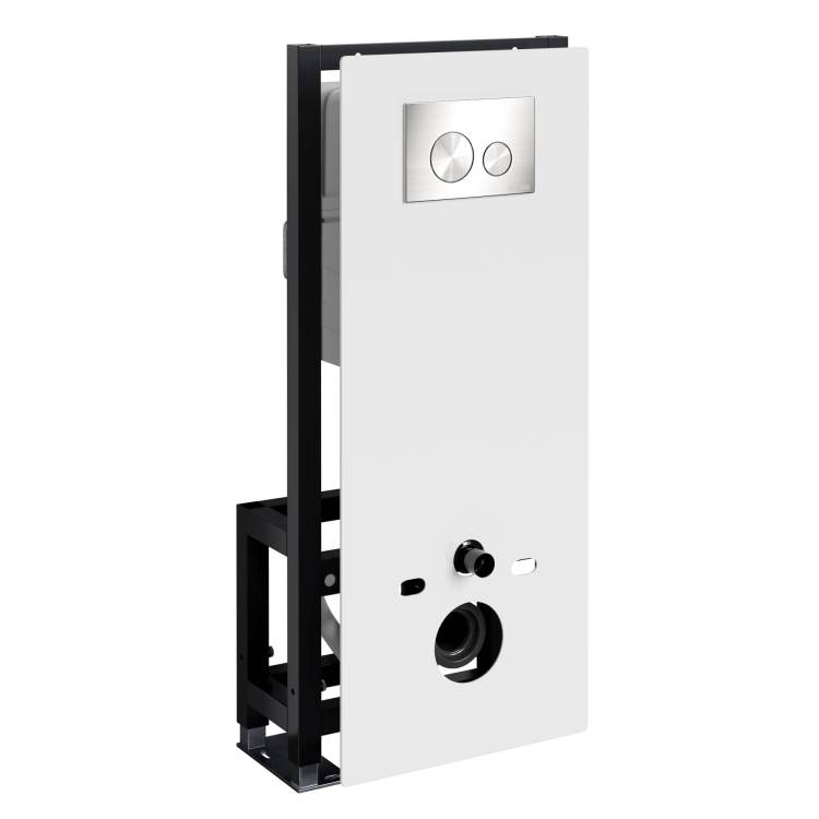 Система инсталляции для унитазов Wasserkraft Glan 66TLT.010.ME.WH.BN02 клавиша никель