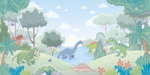 Бесшовные Eco обои Ortograf Little friends 34363 Страна динозавров 3 Холст ОЕ-Х