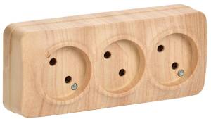 Розетка 3-местная IEK Glory ERH30-K34-10 сосна