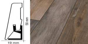 Плинтус Kronotex ktex1 Дуб рустик Коричневый 2400x58x19