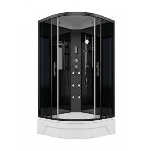 Душевая кабина Erlit ER571026-C24-RUS профиль черный, стекло тонированное, 100x100x220