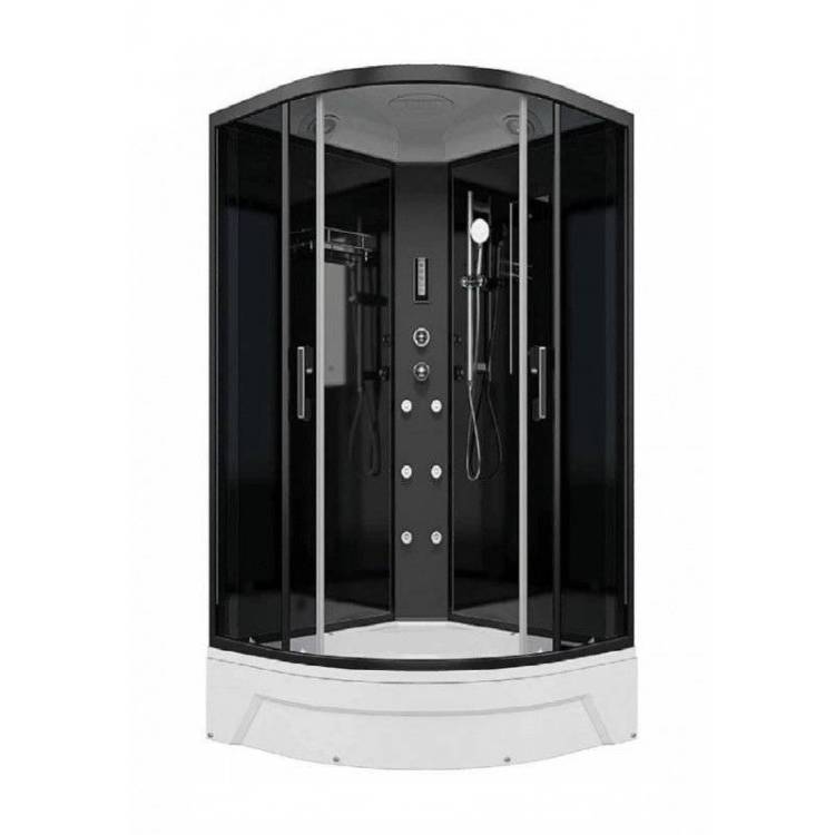 Душевая кабина Erlit ER571026-C24-RUS профиль черный, стекло тонированное, 100x100x220