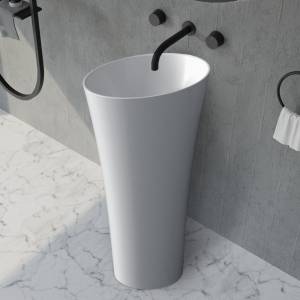 Раковина Abber Stein AS2509-H напольная, белая матовая, 50x50