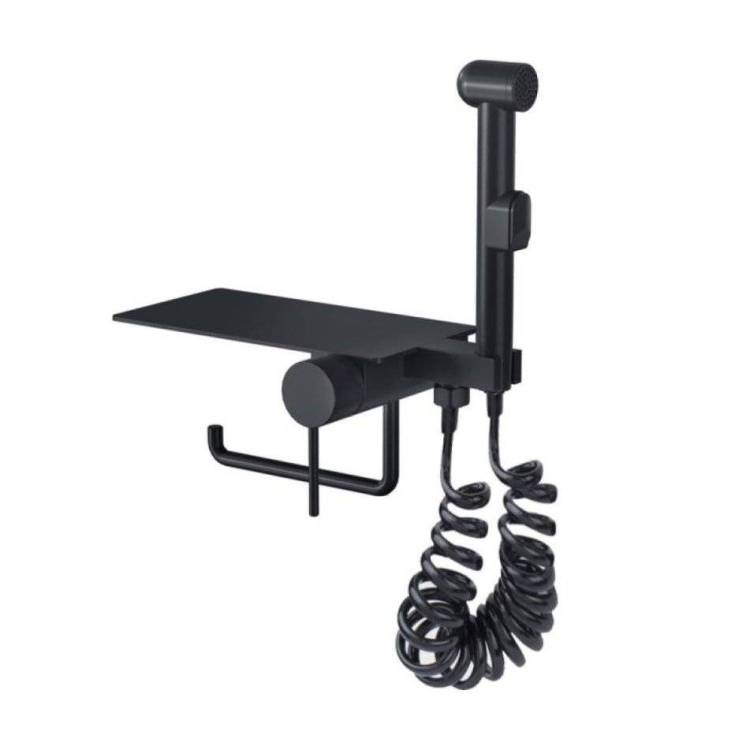 Гигиенический душ Bronze de Luxe Scandi 708/1B черный, встраиваемый, с полкой