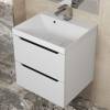Тумба с раковиной Uperwood Tanos New подвесная, белая, графит, 50 см фото 5
