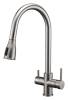 Смеситель для кухни Paulmark Lange La214212-BS с выдвижным изливом, брашированная сталь