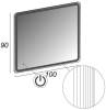 Зеркало Cezares 44996 c LED-подсветкой touch system 100х90 фото 3