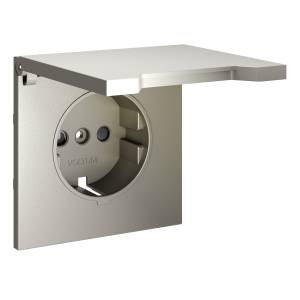 Лицевая панель для розетки с заземлением, шторками и крышкой Voltum S70 VLS000804 шелк