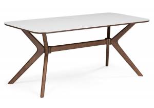 Кухонный стол Woodville Unika 15975 белый мрамор / орех