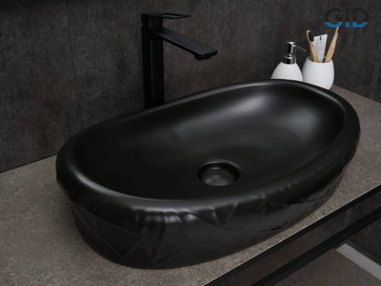 Раковина Gid Creativo Bm777 53357 черная матовая, 60x39x13.5