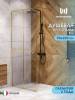 Душевая перегородка Watersense Eva W00208 профиль золото матовое, стекло прозрачное, 90x200