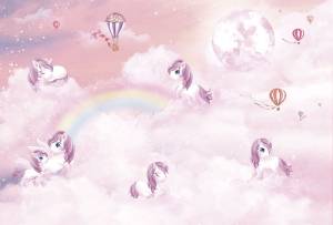Фреска Ortograf Little friends 34364 Единороги и облака Флорентина Суперфасад FFSO