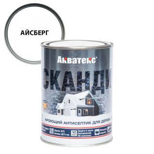 Антисептик для древесины кроющий акриловый Акватекс Сканди полуматовый, база А, айсберг 0.75 л