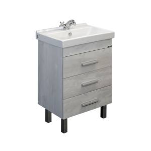 Тумба с раковиной Comforty Никосия-60Н 00004142203 дуб белый
