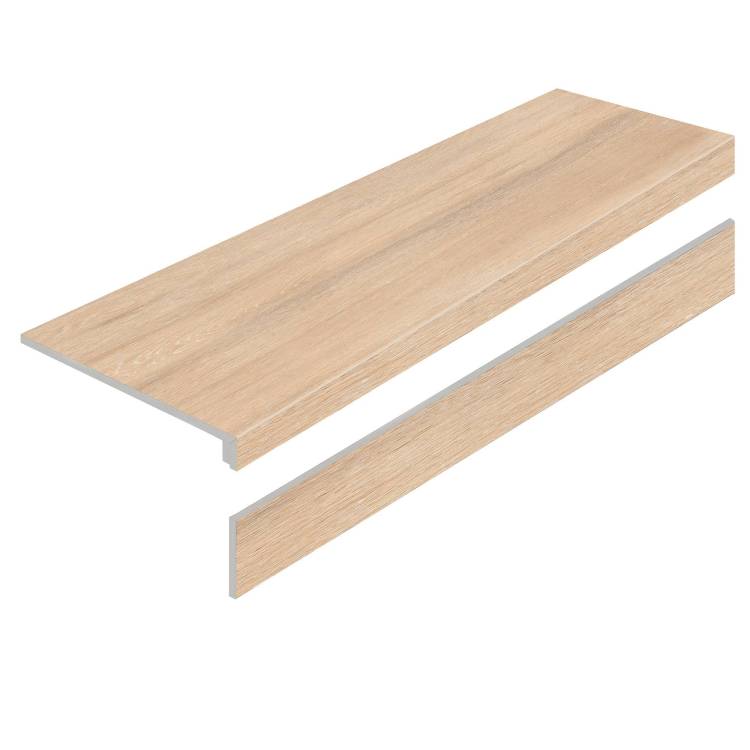 Ступень Staro L Porcelain Step Amazon Wood Beige Matt  с подступенником 32x120