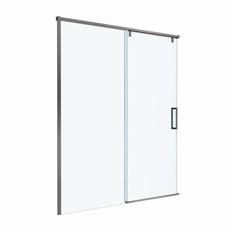Душевая дверь в нишу BelBagno SOFT_CLOSE-1-BF-1-150-C-GM профиль оружейная сталь, стекло прозрачное, 150x200