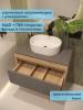 Тумба под раковину Watersense Belinda W00551 дуб, графит, 65 см фото 2