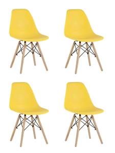 Набор из 4 стульев Stool Group Eames Style DSW Y801-V SEAT yellow x4 желтый