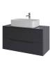 Тумба с раковиной Orange Line Li-100TugMDF+B07-600W графит матовый, 100 см