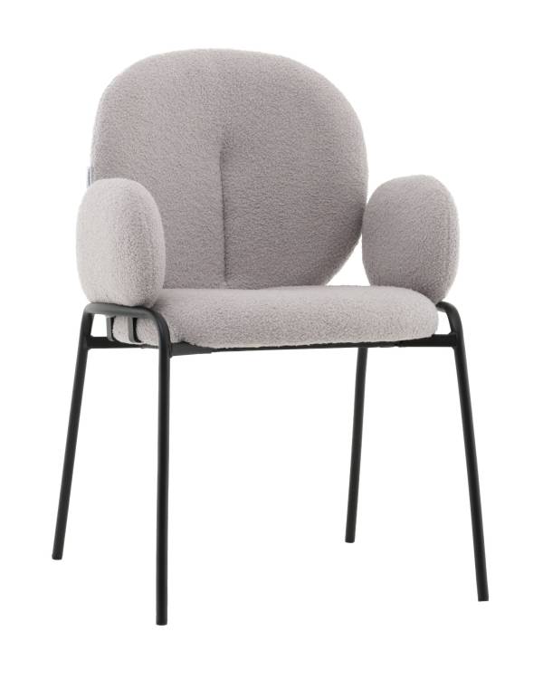 Стул Stool Group Моллек AV 338-F81-9005 светло-серый, букле, с подлокотниками