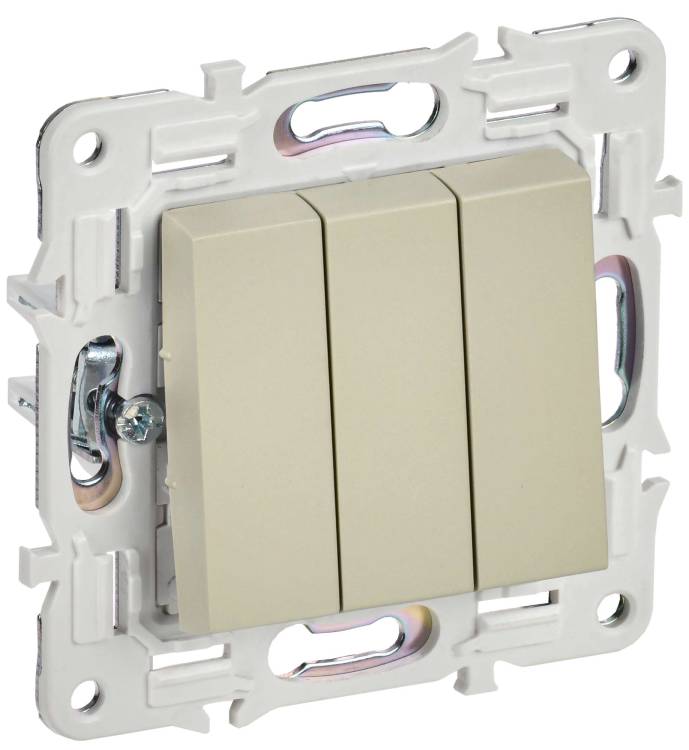 Выключатель 3-клавишный IEK Skandy SK-V30-0-10-K10 бежевый