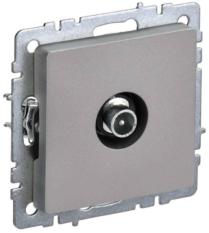 ТВ-розетка проходная IEK Brite BR-A10-P-K46 сталь