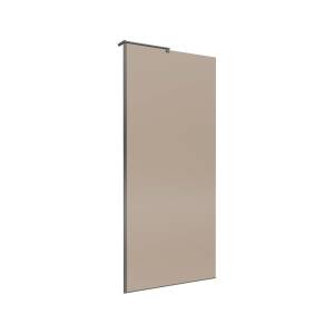 Душевая перегородка BelBagno UNO-L-1-TB-90-BR-GM профиль оружейная сталь, стекло тонированное, 90x200