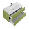 Тумба с раковиной Art&Max Elegant с подсветкой ручек, Мята, 58.5x100 фото 5