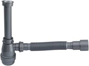 Сифон для раковины Aquanet 332449 c накидной гайкой 5/4", серый