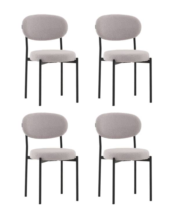 Набор из 4 стульев Stool Group Бриф DD AV 477-F81-K477NEW-9005-K X4 светло-серый, букле