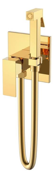 Гигиенический душ со смесителем Boheme Qubic 477-G, Gold