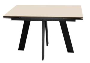 Стол Дик DikLine SKM120 00-00076432 krater perla, подстолье черное 120(180)x80x77