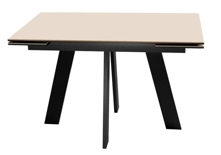 Стол Дик DikLine SKM120 00-00076432 krater perla, подстолье черное 120(180)x80x77